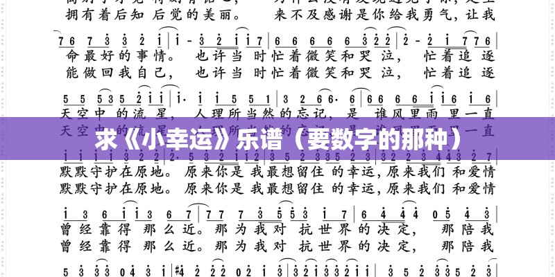 求《小幸运》乐谱(要数字的那种) 求《小幸运》乐谱(要数字的那种)