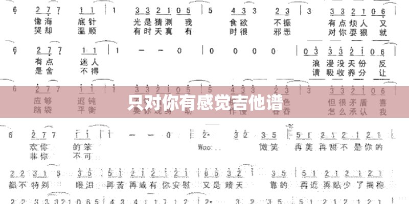 只对你有感觉吉他谱 只对你有感觉吉他谱