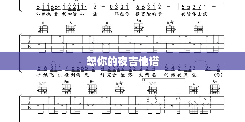 想你的夜吉他谱
