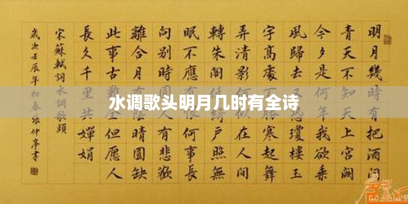水调歌头明月几时有全诗 水调歌头明月几时有全诗