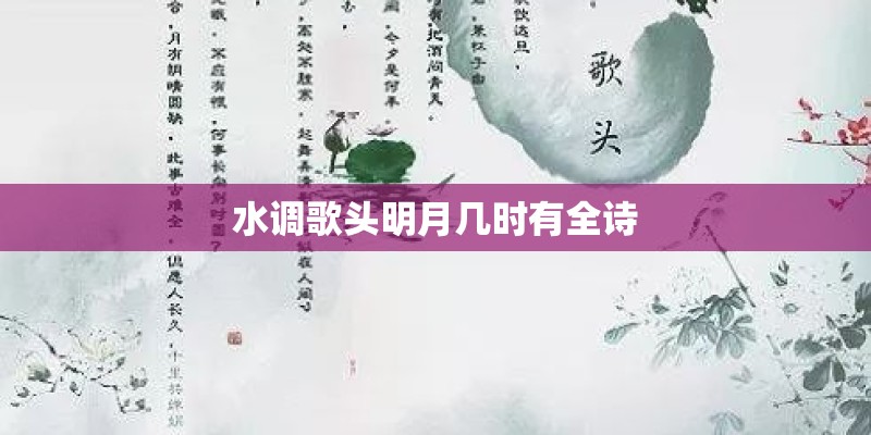水调歌头明月几时有全诗 水调歌头明月几时有全诗